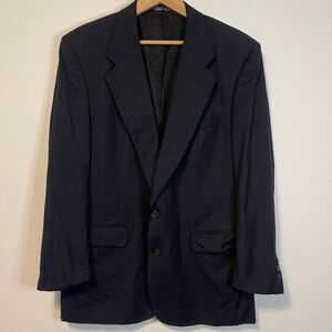 Christian Dior Monsieur Gray Plaid 2 Button Suit Jacket Size 44